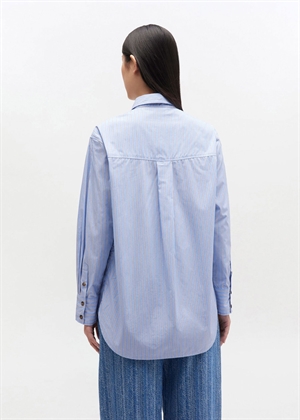 Stripe cotton oversized skjorte Lavender Lustre W0826 Ganni 